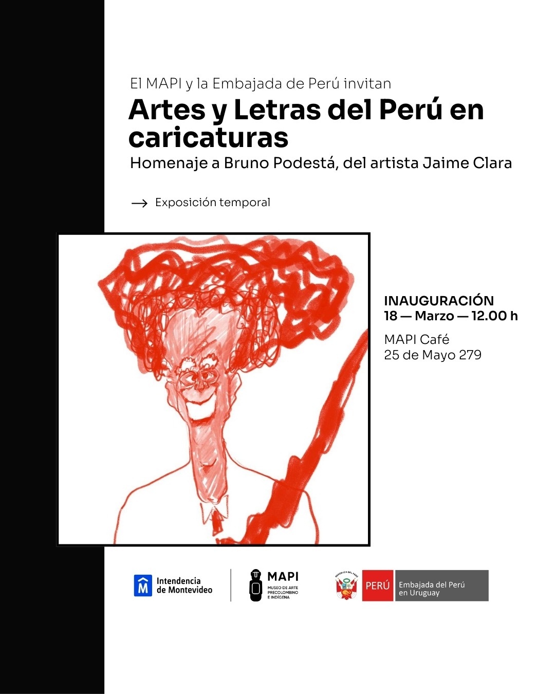 Artes y Letras del Perú en caricaturas: homenaje a Bruno Podestá en el MAPI